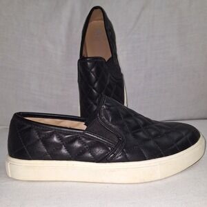 Mountain Sole Shoes‎ Womens 7.5 Casual Slip On Quilted Loafer Black Faux Leather
